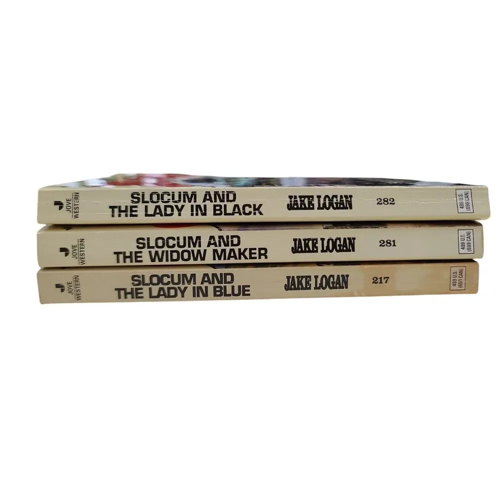 Jake Logan Paperback Books Lot 3 Slocum WidowMaker Lady Black Blue Adult Western
